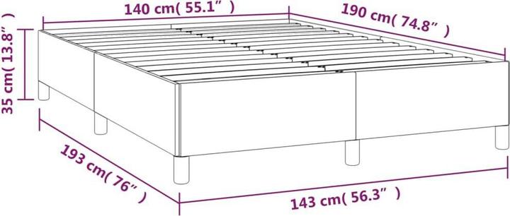 Actual product image vidaXL Bettgestell (140 x 190 cm)