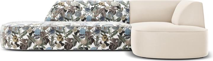 Beige, Garden Light Blue Pattern