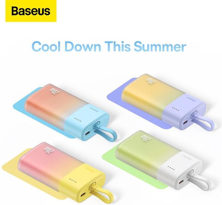 Immagine prodotto Baseus Popsicle 5200mAh 20W Powerbank with Built-in Lightning Cable (+ White Simple USB-C - U (5200 mAh, 20 W, 20 Wh)