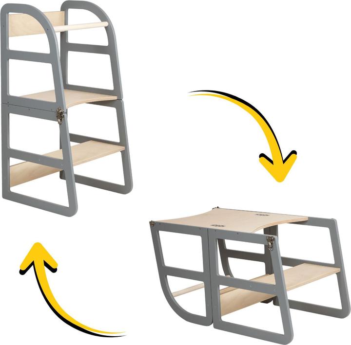 Actual product image Leg&go Transformable Kitchen Tower, Gray (40 x 45 x 90 cm)