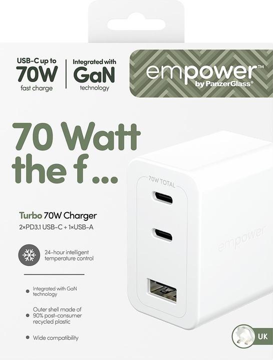 Actual product image PanzerGlass empower by?? High-Speed 70W Multiple Ch (70 W, 3 ports)
