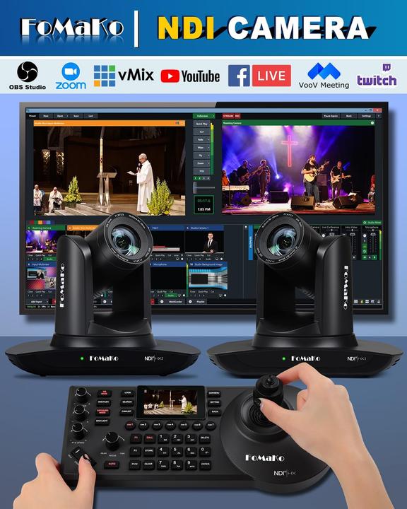 Produktbild FoMaKo NDI HX3 PTZ Kamera Set mit KI-Auto-Tracking und Controller