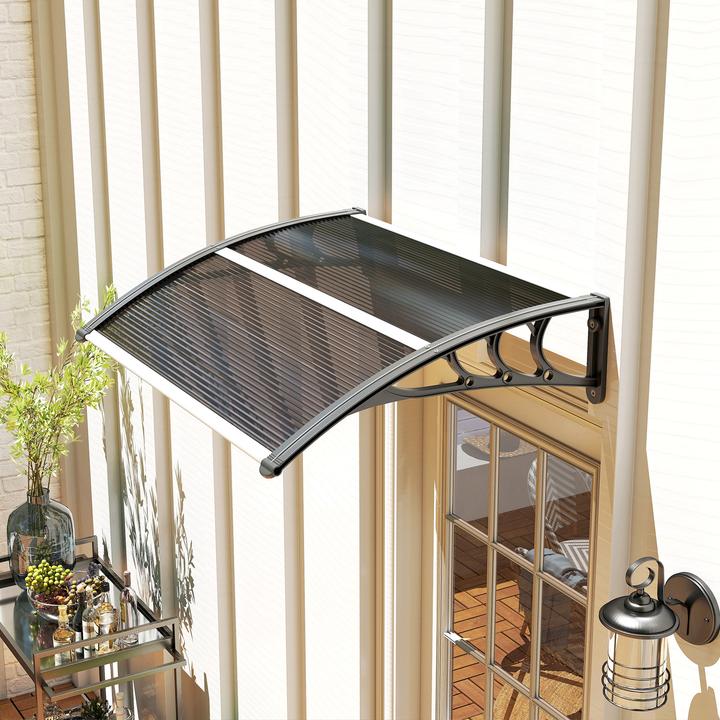 Image du produit Outsunny Vordach für Haustür Polycarbonat Schwarz
