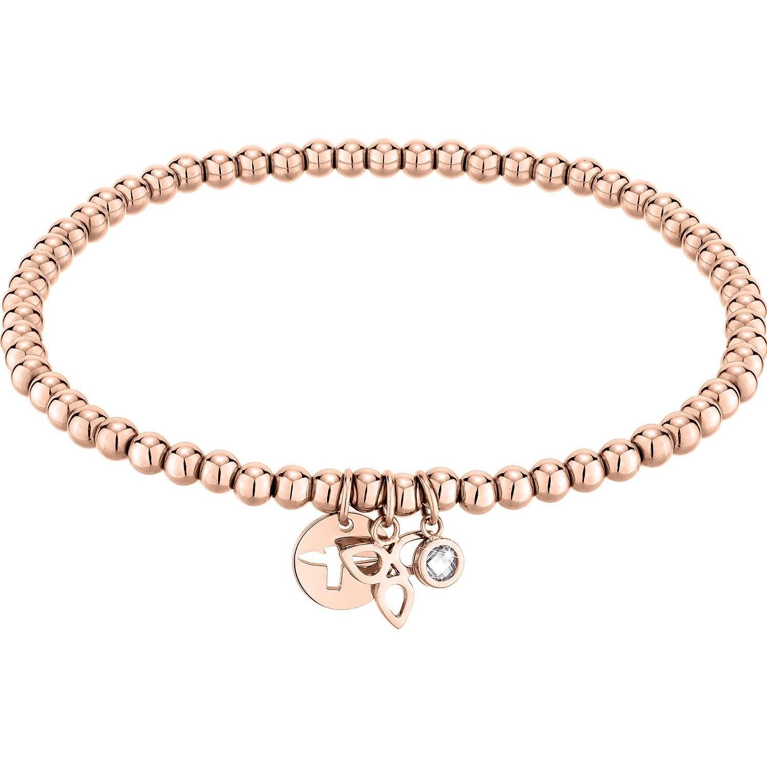 Tamaris, Armschmuck, Fashion bronze beaded bracelet with pendants TJ-0012-B-17 (L), (17 cm, Edelstahl)