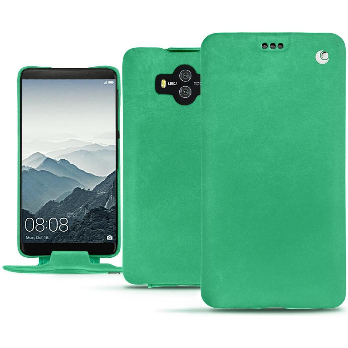 Noreve Lederschutzhülle vertikal (Huawei Mate 10), Smartphone Hülle, Grün