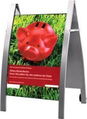 Immagine prodotto Kerkmann Porta poster Boston, DIN A1, alluminio argento, mobile in acciaio, resistente alle intemperie, per