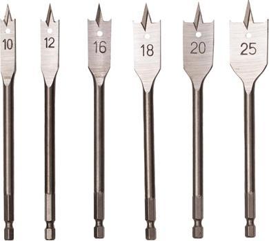 Actual product image Haushalt FLAT WOOD DRILL SET TIN 6PCS 10-25MM