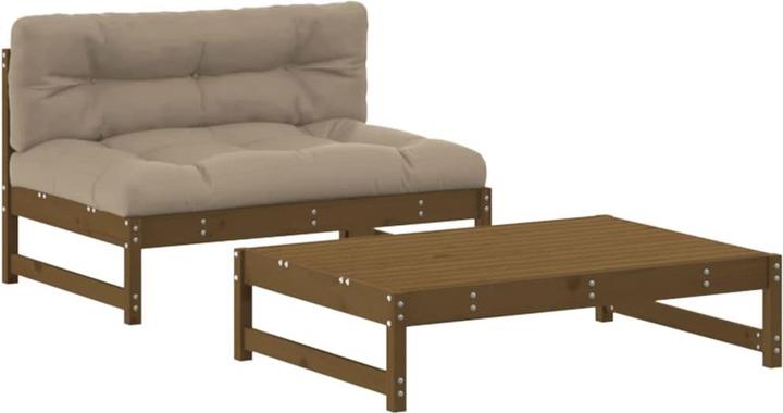 Image du produit vidaXL 2-tlg. Garten-Lounge-Set mit Kissen Massivholz, Material