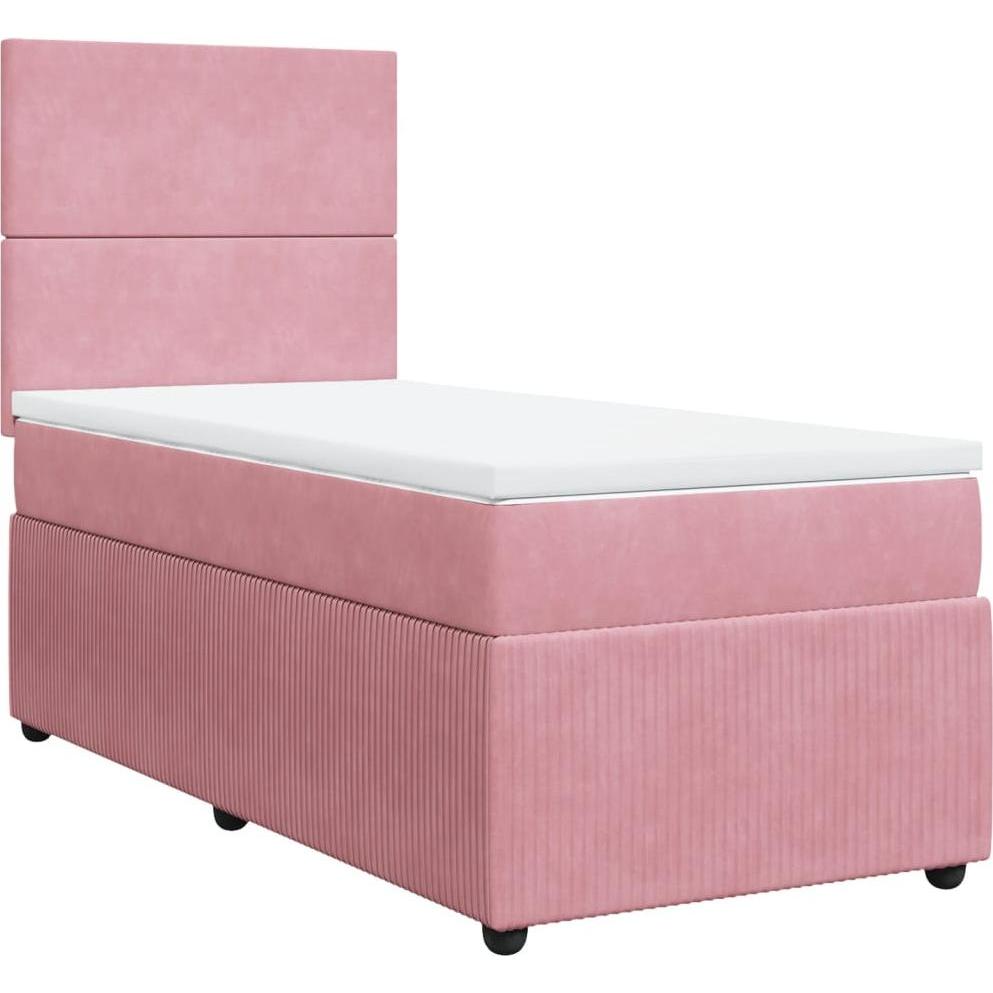 Thumbnail - VidaXL, Bett, Bo x springbett mit Matratze 90 x 200 cm Samt (90 x 200 cm)