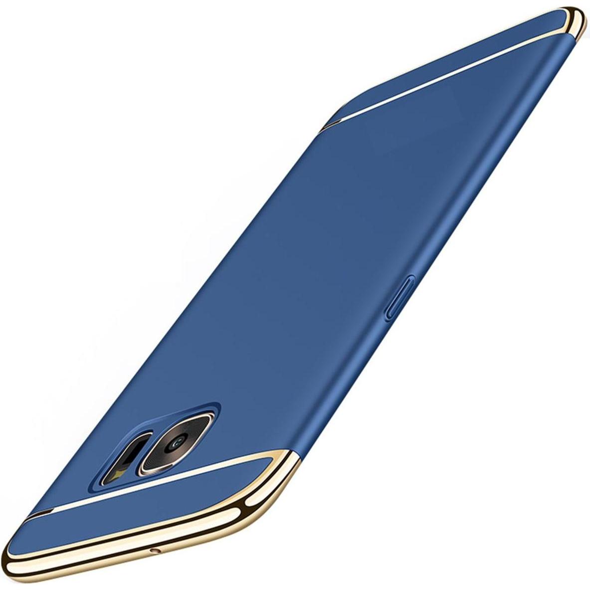 König Design Handy Hülle Schutz Case für Samsung Galaxy S7 Bumper 3 in 1 Cover Chrom Blau Neu (Samsung Galaxy S7), Smart...