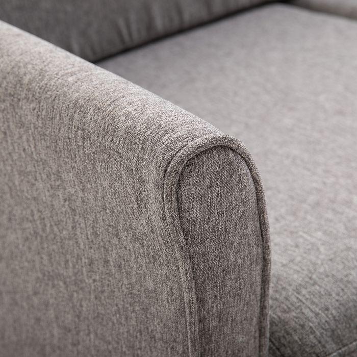 Image du produit Swisshandel24 Canapé double amovible avec coussins Lin Gris clair 141x65x78cm (2 places)