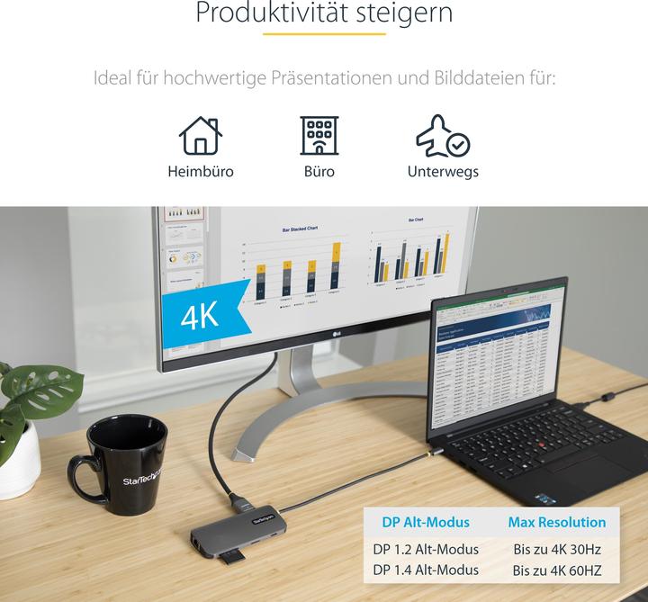 Produktbild StarTech Multiport Adapter (USB-C, 4 Ports)