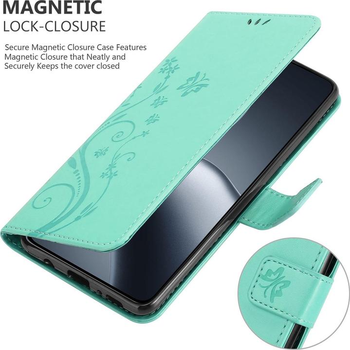 Actual product image Cadorabo Case for Xiaomi 14T Pro Flower Book (Xiaomi 14T Pro)