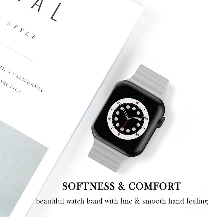 Produktbild König Design Sport Ersatz Armband für Apple Watch Series 1/2/3/4/5/6/SE 40 38 mm Silikon Grau