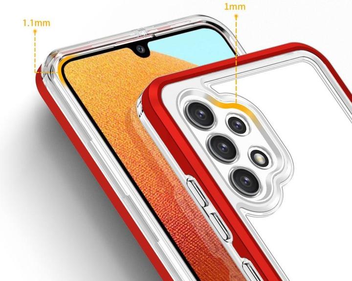 Actual product image Hurtel Clear 3in1 Case for Samsung Galaxy A72 4G Frame Gel Cover Red (Samsung Galaxy A72)