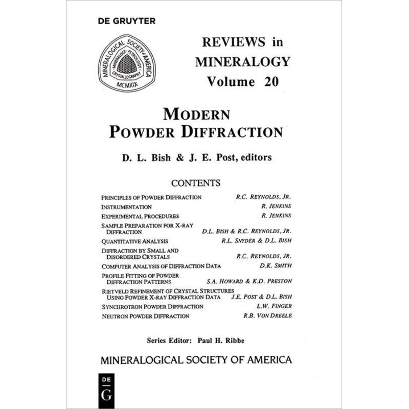 Modern Powder Diffraction, Fachbücher von Jeffrey E. Post, David L. Bish