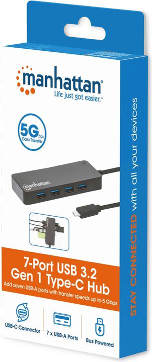 Image du produit Manhattan Hub 7 ports USB 3.2 Gen 1 Type-C (USB-C, 7 ports)