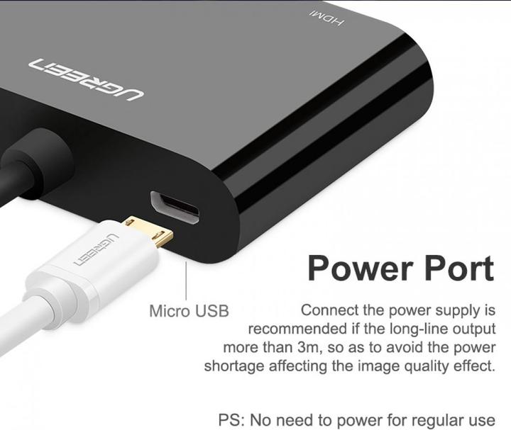 Productafbeelding Ugreen HDMI naar HDMI / VGA Adapter met Audio (HDMI, 3 cm)