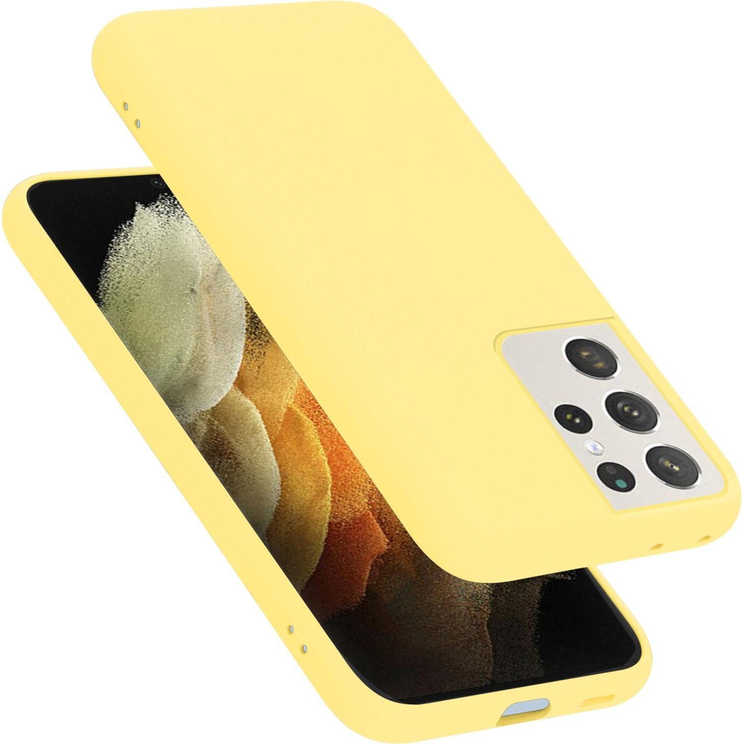Thumbnail - Cadorabo TPU Liquid Silicone Case Hülle (Samsung Galaxy S22 Ultra), Smartphone Hülle, Gelb