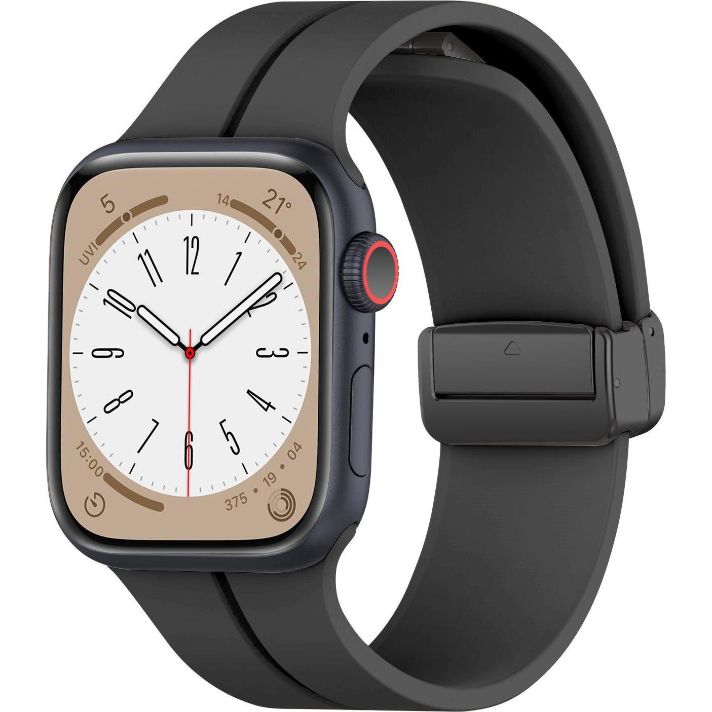 Strap-it Armband (Apple Watch), Uhrenarmband, Schwarz