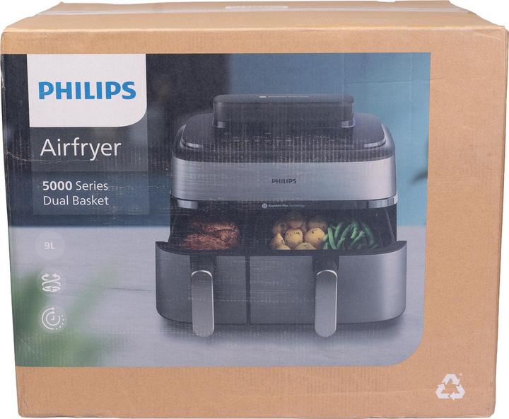 Produktbild Philips Steam Airfryer Dual Basket NA555/00