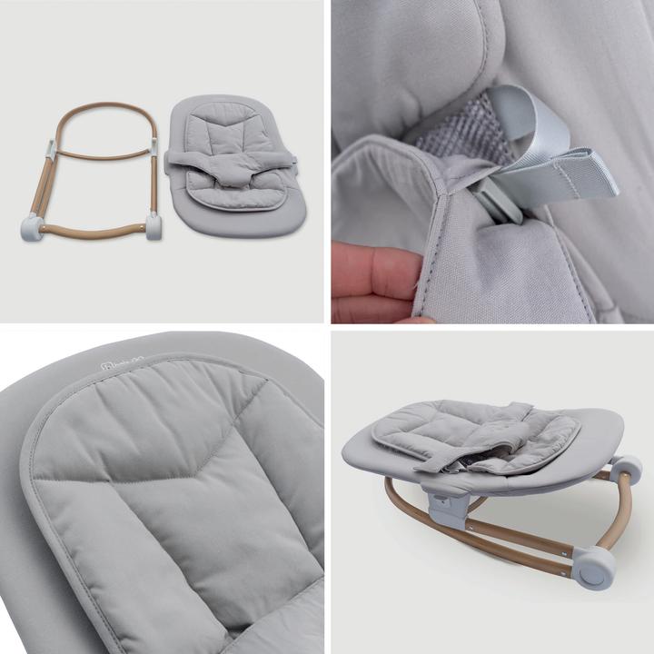 Actual product image BabyGo Levels Newborn Highchair weiss/Holzoptik (Highchair)