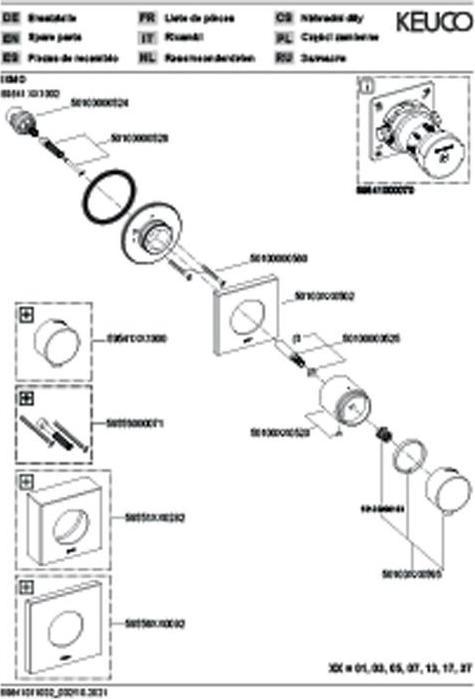 Productafbeelding Keuco Afsluiter IXMO UP f 1 Verbr Rozet hoekig sw ma