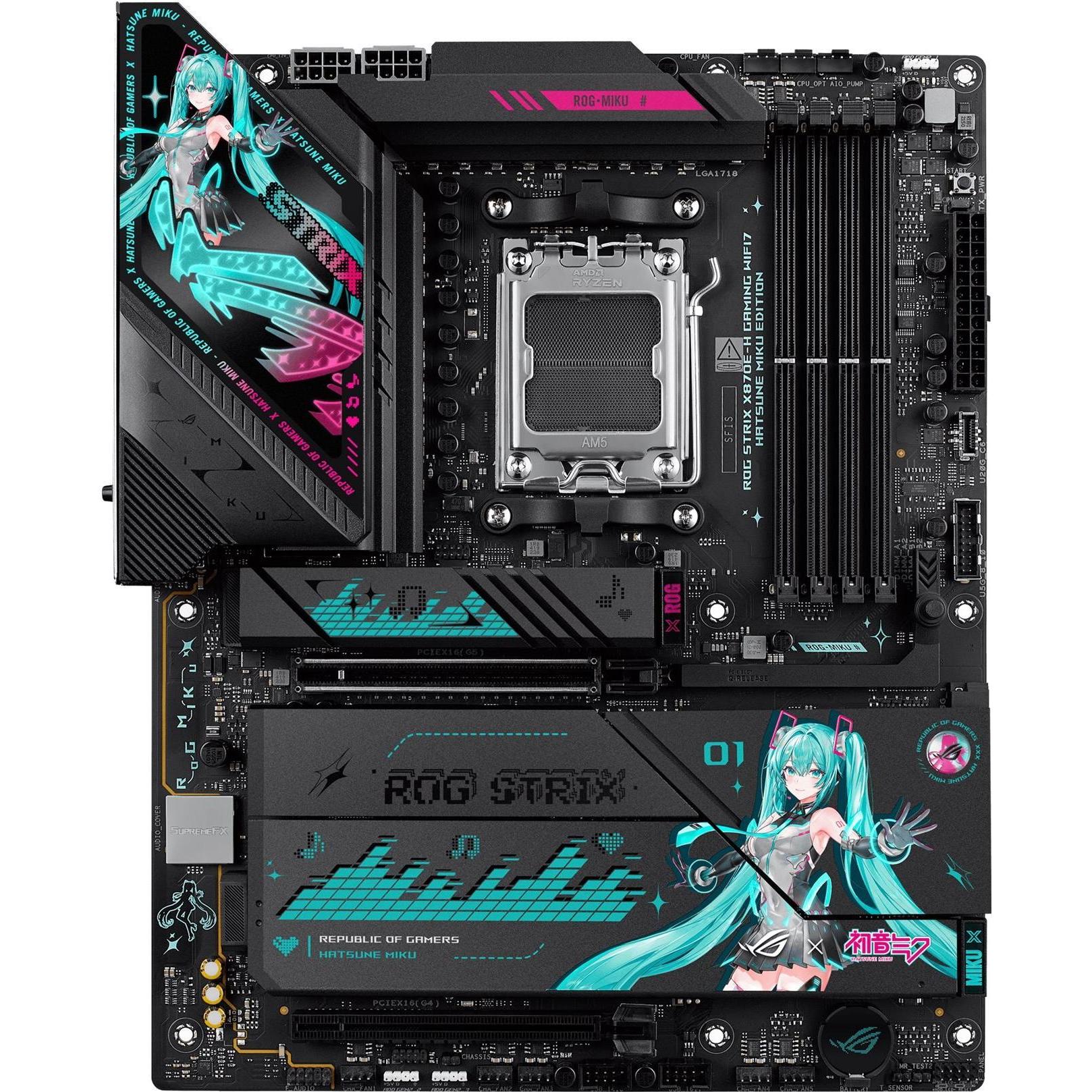 ASUS ROG STRIX X870E-H GAMING MIKU WIFI7 (ATX, X870E, AM5, DDR5) - Hatsune Miku Edition (AM5, AMD X8