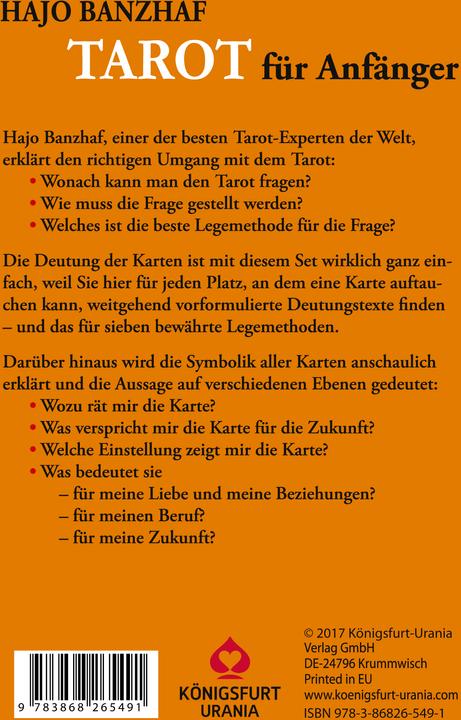 Produktbild Tarot für Anfänger (Deutsch, Hajo Banzhaf, 2017)