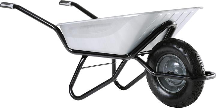 Haemmerlin Construction wheelbarrow Clipso100l galvanised w.tilting bracket wheel lacquered glide bar