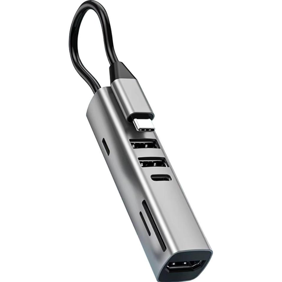 PowerGuard 7-in-1 USB-C Multiport Hub HDMI SD Cardreader Power Delivery USB, Docking station + Hub USB