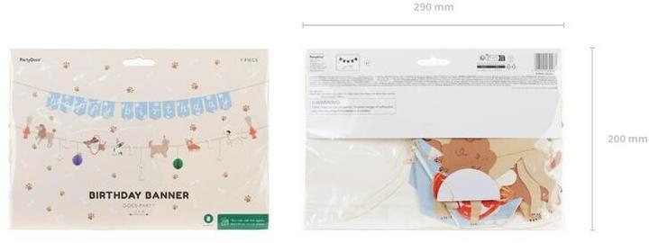Actual product image Partydeco Happy Birthday Banner Hund (1 pcs.)
