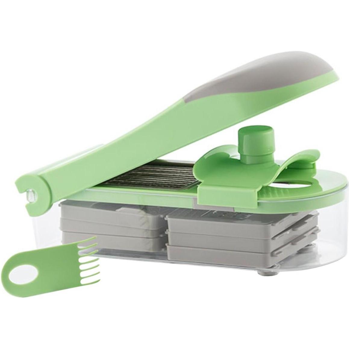 Thumbnail - InnovaGoods Mandoline - 7-in-1, Küchenreibe, Grün, Transparent