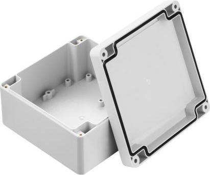 Actual product image RS PRO Polycarbonate housing, grey, external dimensions 119.8 x 119.8 x 60.1mm, IP67 (Housing)