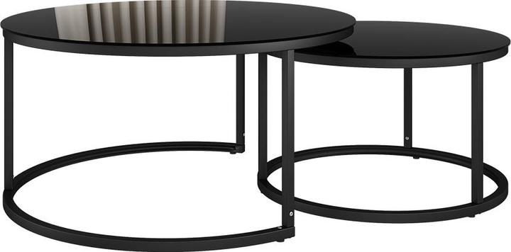 Actual product image Vicco Coffee table set Montreal, Black, 77 x 77 cm 2 parts