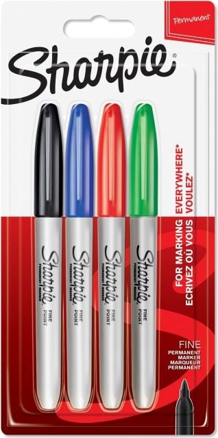 Sharpie Marqueurs permanents (multicolore, 0.90 mm, 4 x)
