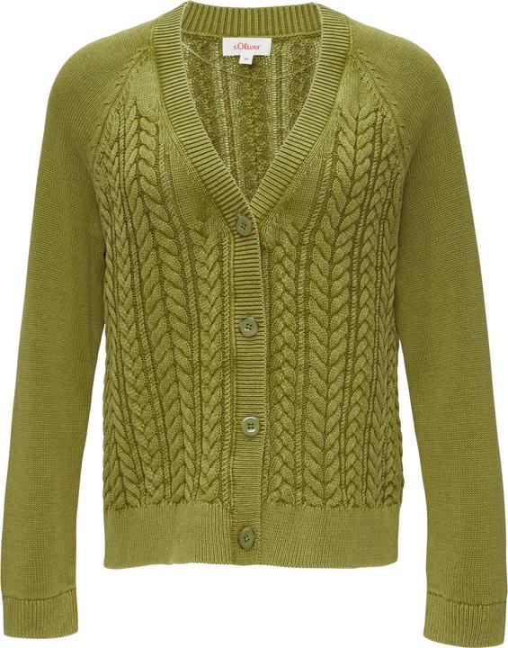 Produktbild s.Oliver Strickjacke Baumwollcardigan mit Zopfmuster (38)