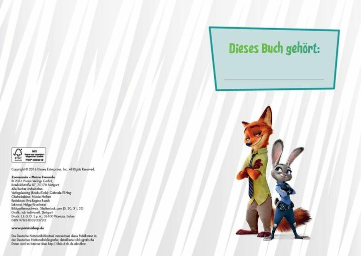 Produktbild Panini Disney Zoomania: Meine Freunde (Deutsch, Panini, Panini Verlags GmbH, 2016)