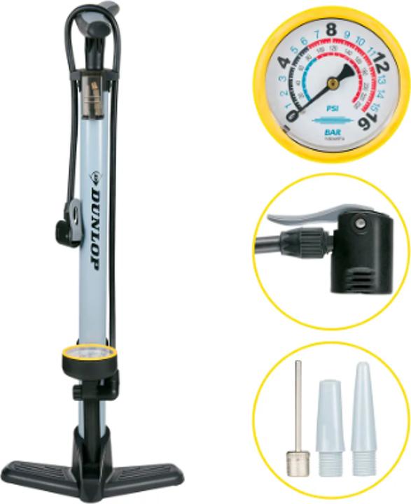 Actual product image Dunlop Bicycle floor pump black/grey