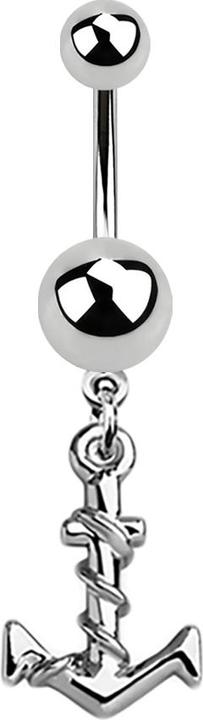 Immagine prodotto Star Piercing Banana in argento con ciondolo ad ancora e corda (senza ottone, Acciaio chirurgico 316L)