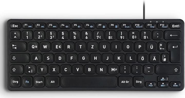 Actual product image Perixx PERIBOARD-416 EN, wired, USB mini keyboard with 4 hubs, black (DE, Cable)