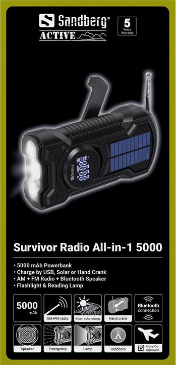 Produktbild Sandberg Survivor Radio All-in1 5000 (5000 mAh, 10 W, 18.50 Wh)