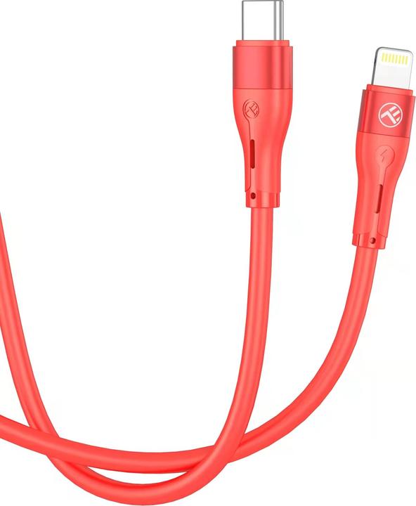 Produktbild Tellur Silikon-Typ-C-auf-Lightning-Kabel PD30W 1 m rot (1 m, USB 3.0, 30 W)