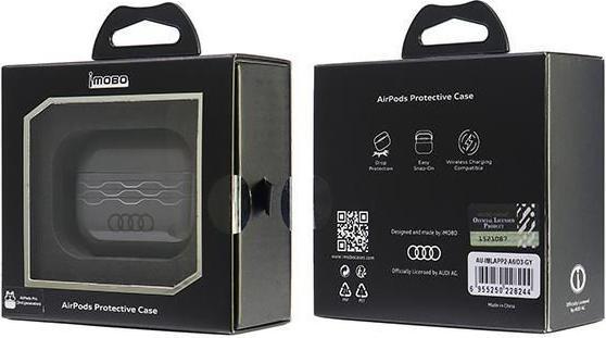 Produktbild Audi IML Geometric Pattern AirPods Pro 2 cover szary/gray AU-IMLAPP2-A6/D3-GY (Kopfhörer Hülle)