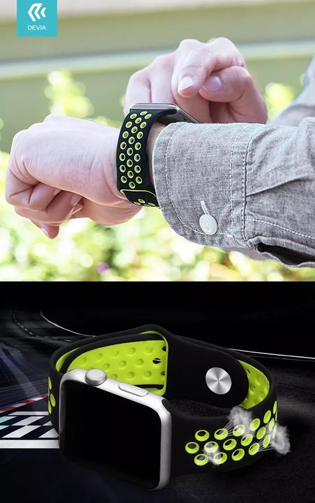 Image du produit Devia Bracelet Sport NoirJaune 424445mm (44 mm, Nylon, Tissu)