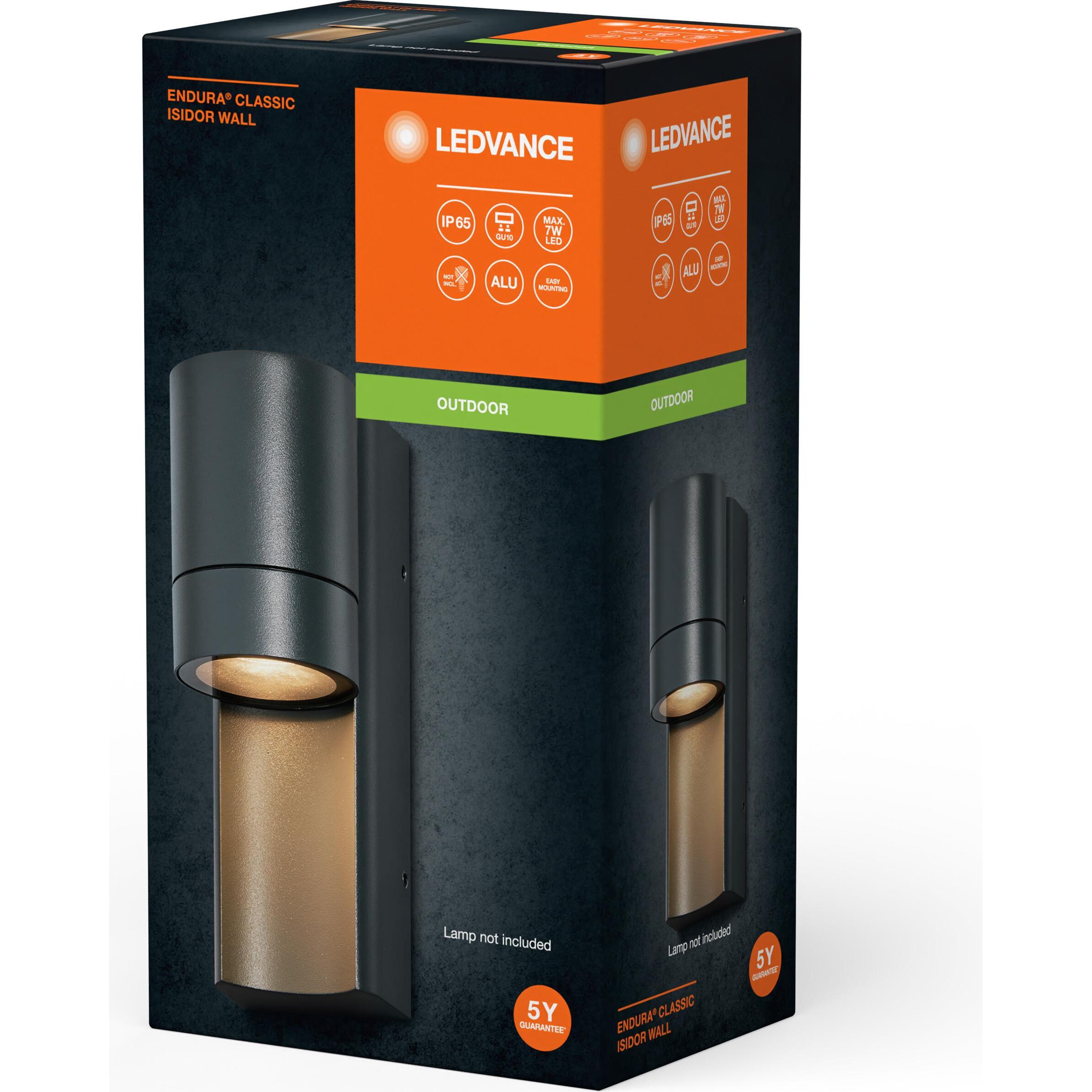 Thumbnail - Ledvance, Gartenbeleuchtung, Endura Classic IP65 GU10 Isidor Wall Dark Gray (GU10, IP65)