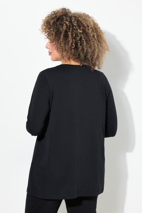 Immagine prodotto Ulla Popken Maglia natalizia dal taglio svasato con gatti, scollo a V e maniche lunghe (50, 52)