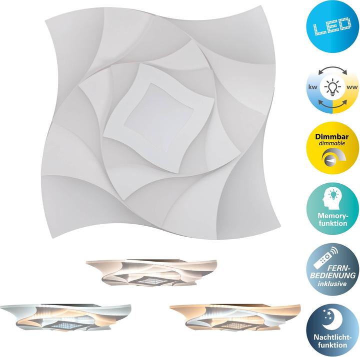 Actual product image Näve LED ceiling light 1408477, 40W, 2600lm, CCT, 3D effect, white (2600 lm)