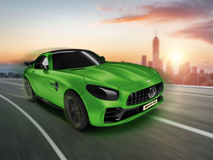 Actual product image Revell Build n Race Mercedes-AMG GT R, green