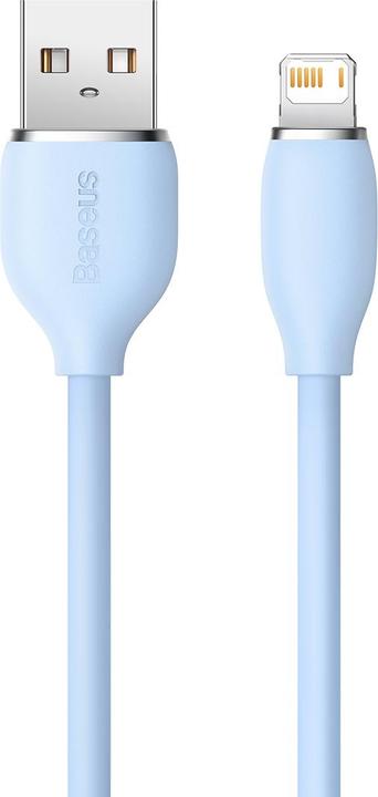 Actual product image Baseus Jelly Liquid Silica Gel Fast Charging Data Cable USB to iP 2.4A 2m Blue (2 m)